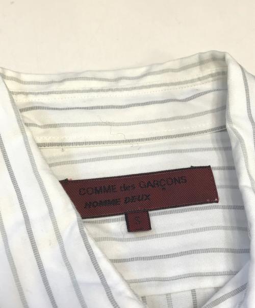 COMME des GARCONS HOMME DEUX（コムデギャルソン オム ドゥ）COMME des GARCONS HOMME DEUX (コムデギャルソン オム ドゥ) 80’s ストライプシャツ ホワイト×グレー サイズ:Sの古着・服飾アイテム