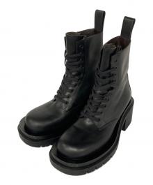 BOTTEGA VENETA（ボッテガベネタ）の古着「レースアップラグブーツ」｜ブラック