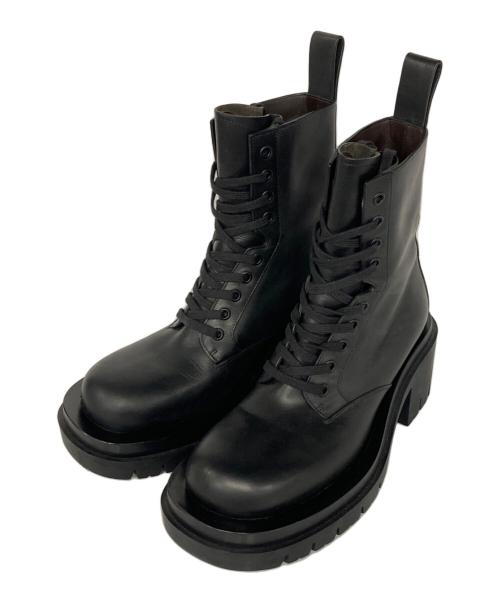 BOTTEGA VENETA（ボッテガベネタ）BOTTEGA VENETA (ボッテガベネタ) レースアップラグブーツ ブラック サイズ:37の古着・服飾アイテム