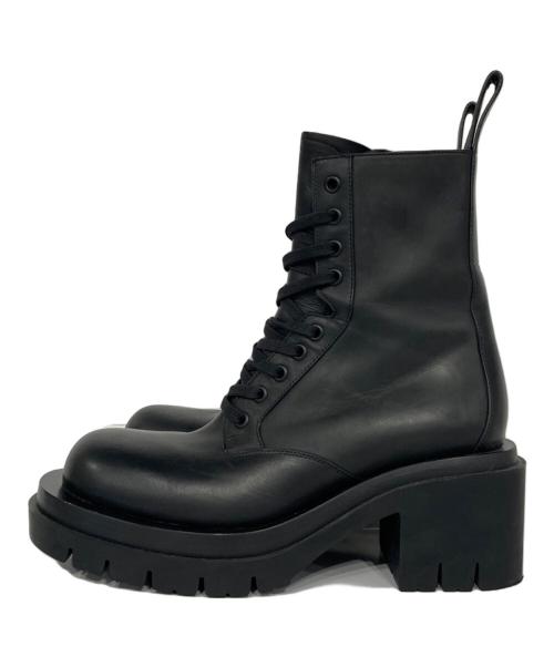 BOTTEGA VENETA（ボッテガベネタ）BOTTEGA VENETA (ボッテガベネタ) レースアップラグブーツ ブラック サイズ:37の古着・服飾アイテム