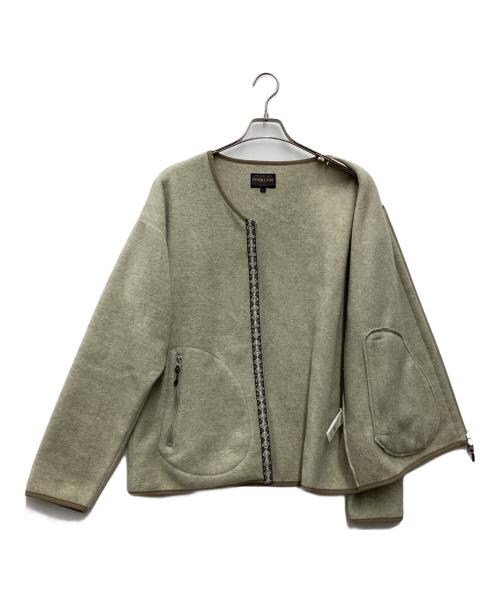 PENDLETON（ペンドルトン）PENDLETON (ペンドルトン) JOURNAL STANDARD relume別注 (ジャーナルスタンダード レリューム ベッチュウ) ノーカラーフリースジャケット ベージュ サイズ:SIZE Lの古着・服飾アイテム