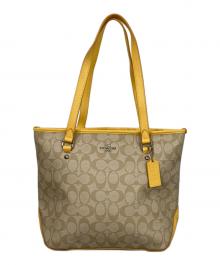 COACH（コーチ）の古着「シグネチャートートバッグ」｜イエロー