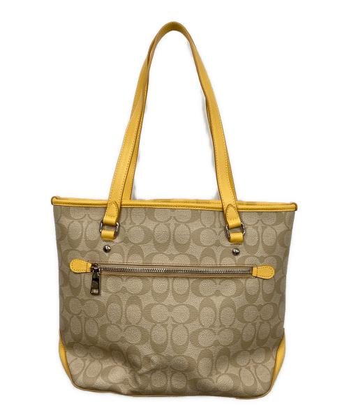 COACH（コーチ）COACH (コーチ) シグネチャートートバッグ イエローの古着・服飾アイテム