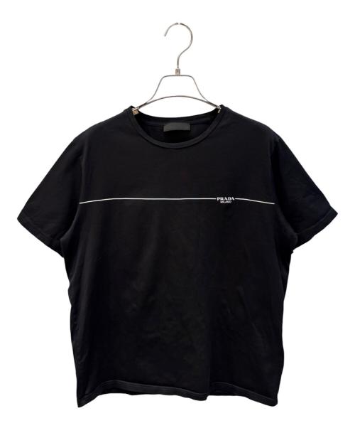 PRADA（プラダ）PRADA (プラダ) ロゴプリントTシャツ ブラック サイズ:Mの古着・服飾アイテム