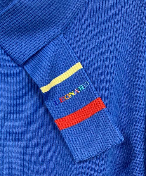 LEONARD（レオナール）LEONARD (レオナール) 背面刺繍付リブニット ブルー サイズ:表記なしの古着・服飾アイテム
