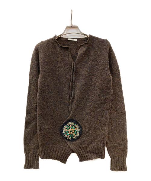 PRADA（プラダ）PRADA (プラダ) ビジュー装飾ニット ブラウン サイズ:42の古着・服飾アイテム