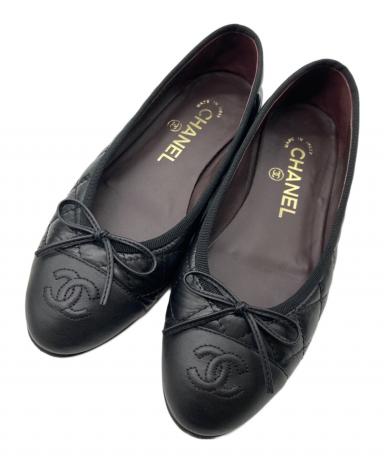 CHANEL / バレリーナ パンプス 35.5 マトラッセ ココマーク 中古・古着通販】CHANEL (シャネル) バレリーナ マトラッセ ココマーク