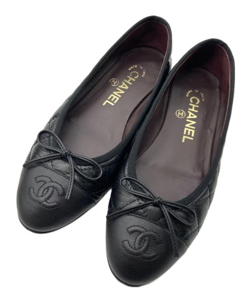 CHANEL（シャネル）CHANEL (シャネル) バレリーナ マトラッセ ココマーク パンプス ブラック サイズ:35Cの古着・服飾アイテム