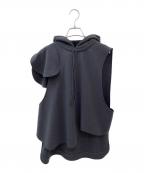 ）の古着「CIRCLE SLEEVE HOODIE PULLOVER」｜チャコールグレー