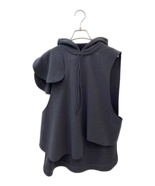 ENFOLD（エンフォルド）ENFOLD (エンフォルド) CIRCLE SLEEVE HOODIE PULLOVER チャコールグレー サイズ:38の古着・服飾アイテム