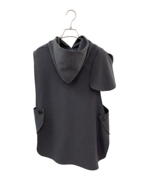ENFOLD（エンフォルド）ENFOLD (エンフォルド) CIRCLE SLEEVE HOODIE PULLOVER チャコールグレー サイズ:38の古着・服飾アイテム
