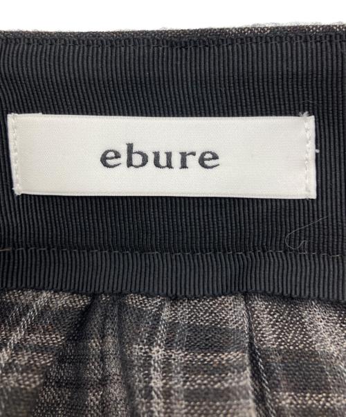 ebure（エブール）EBURE (エブール) ウールチェックギャザースカート ブラウン サイズ:36の古着・服飾アイテム