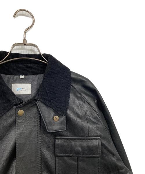 yoused（ユーズド）yoused (ユーズド) LEATHER FISHING JACKET/レザーフィッシングジャケット ブラック サイズ:2の古着・服飾アイテム