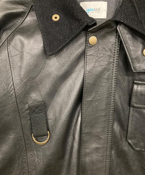 yoused（ユーズド）yoused (ユーズド) LEATHER FISHING JACKET/レザーフィッシングジャケット ブラック サイズ:2の古着・服飾アイテム