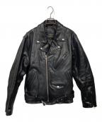 JACKROSEジャックローズ）の古着「ホースオイルレザーダブルライダースジャケット」｜ブラック
