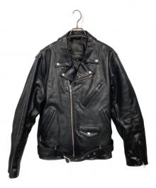 JACKROSE（ジャックローズ）の古着「ホースオイルレザーダブルライダースジャケット」｜ブラック