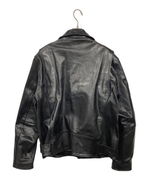 JACKROSE（ジャックローズ）JACKROSE (ジャックローズ) ホースオイルレザーダブルライダースジャケット ブラック サイズ:5の古着・服飾アイテム