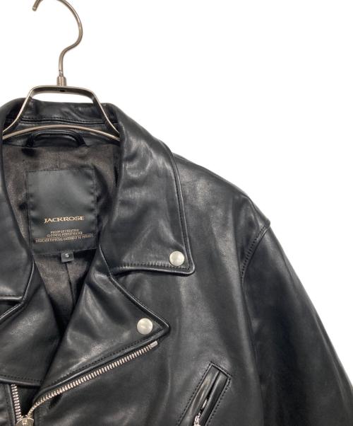 JACKROSE（ジャックローズ）JACKROSE (ジャックローズ) ホースオイルレザーダブルライダースジャケット ブラック サイズ:5の古着・服飾アイテム
