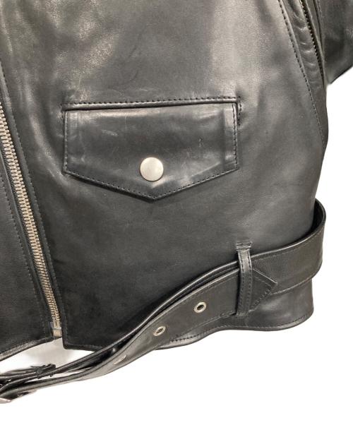 JACKROSE（ジャックローズ）JACKROSE (ジャックローズ) ホースオイルレザーダブルライダースジャケット ブラック サイズ:5の古着・服飾アイテム