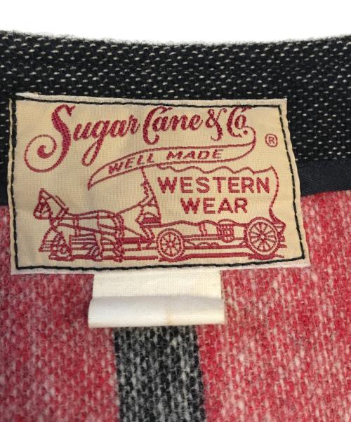 SUGAR CANE（シュガーケーン）SUGAR CANE (シュガーケーン) NATIVE AMERICAN WOOL BLANKET VEST ブラック×レッド サイズ:42の古着・服飾アイテム