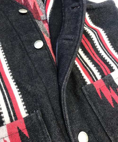 SUGAR CANE（シュガーケーン）SUGAR CANE (シュガーケーン) NATIVE AMERICAN WOOL BLANKET VEST ブラック×レッド サイズ:42の古着・服飾アイテム