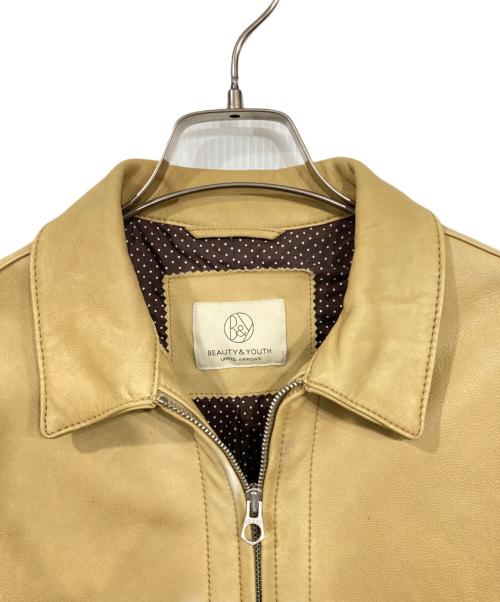 BEAUTY&YOUTH（ビューティーアンドユース）BEAUTY&YOUTH (ビューティーアンドユース) レザージャケット ベージュ サイズ:Sの古着・服飾アイテム