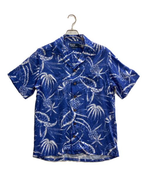 POLO RALPH LAUREN（ポロ・ラルフローレン）POLO RALPH LAUREN (ポロ・ラルフローレン) 総柄レーヨンオープンカラーシャツ ブルー サイズ:Sの古着・服飾アイテム