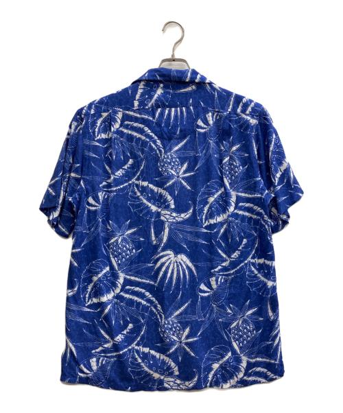 POLO RALPH LAUREN（ポロ・ラルフローレン）POLO RALPH LAUREN (ポロ・ラルフローレン) 総柄レーヨンオープンカラーシャツ ブルー サイズ:Sの古着・服飾アイテム