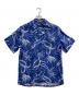 POLO RALPH LAUREN（ポロ・ラルフローレン）の古着「総柄レーヨンオープンカラーシャツ」｜ブルー