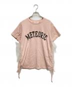 CADUNEカデュネ）の古着「サイドチュールロゴTシャツ」｜ピンク