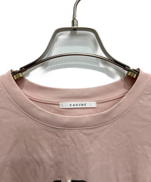 CADUNE（カデュネ）CADUNE (カデュネ) サイドチュールロゴTシャツ ピンク サイズ:38の古着・服飾アイテム