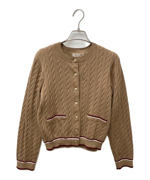 Apuweiser-riche（アプワイザーリッシェ）Apuweiser-riche (アプワイザーリッシェ) 配色ケーブルカーデアンサンブル ブラウン サイズ:2の古着・服飾アイテム