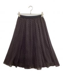 23区（ニジュウサンク）の古着「クレープドットフロッキー スカート」｜ブラック