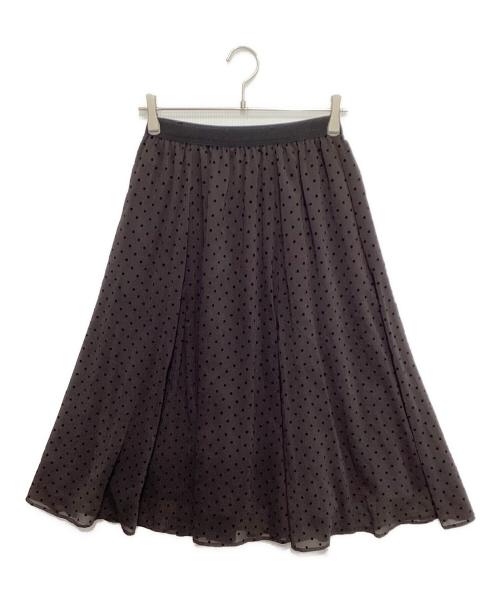 23区（ニジュウサンク）23区 (ニジュウサンク) クレープドットフロッキー スカート ブラック サイズ:32の古着・服飾アイテム