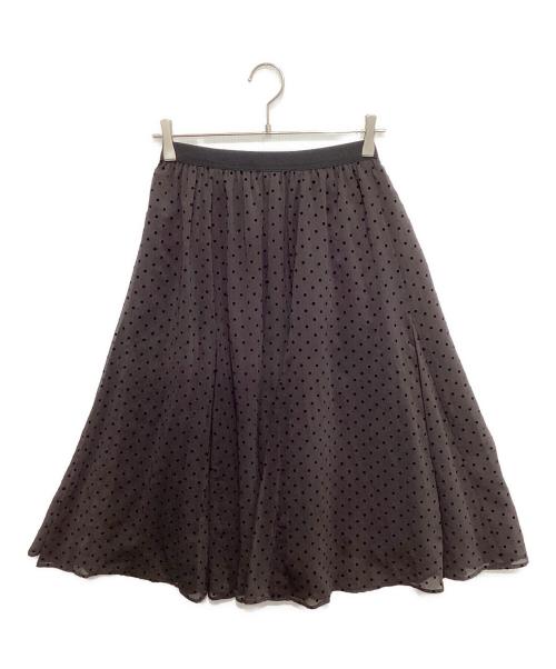 23区（ニジュウサンク）23区 (ニジュウサンク) クレープドットフロッキー スカート ブラック サイズ:32の古着・服飾アイテム
