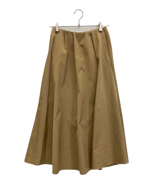 MACPHEE（マカフィー）MACPHEE (マカフィー) ダブルサテン タックギャザーフレアスカート ベージュ サイズ:34 未使用品の古着・服飾アイテム