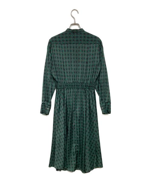 BALLSEY（ボールジィ）BALLSEY (ボールジィ) オクタゴンプリント スタンドカラーシャツワンピース グリーン サイズ:34の古着・服飾アイテム