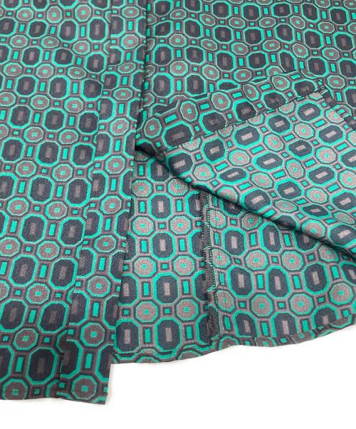 BALLSEY（ボールジィ）BALLSEY (ボールジィ) オクタゴンプリント スタンドカラーシャツワンピース グリーン サイズ:34の古着・服飾アイテム