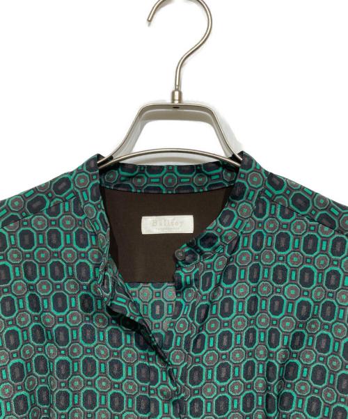 BALLSEY（ボールジィ）BALLSEY (ボールジィ) オクタゴンプリント スタンドカラーシャツワンピース グリーン サイズ:34の古着・服飾アイテム