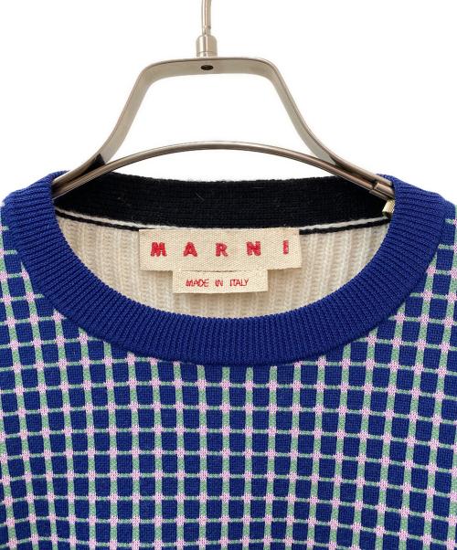 MARNI（マルニ）MARNI (マルニ) ハーフ＆ハーフニット ブルー サイズ:38の古着・服飾アイテム