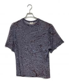 DRIES VAN NOTEN（ドリスヴァンノッテン）の古着「プリントメッシュＴシャツ」｜ブラウン
