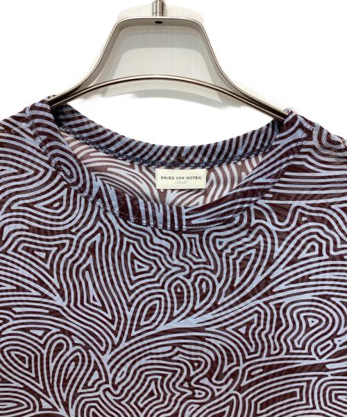 DRIES VAN NOTEN（ドリスヴァンノッテン）DRIES VAN NOTEN (ドリスヴァンノッテン) プリントメッシュＴシャツ ブラウン サイズ:Sの古着・服飾アイテム