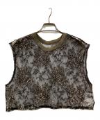 MARGEマージ）の古着「LACE SHORT GILLET」｜オリーブ