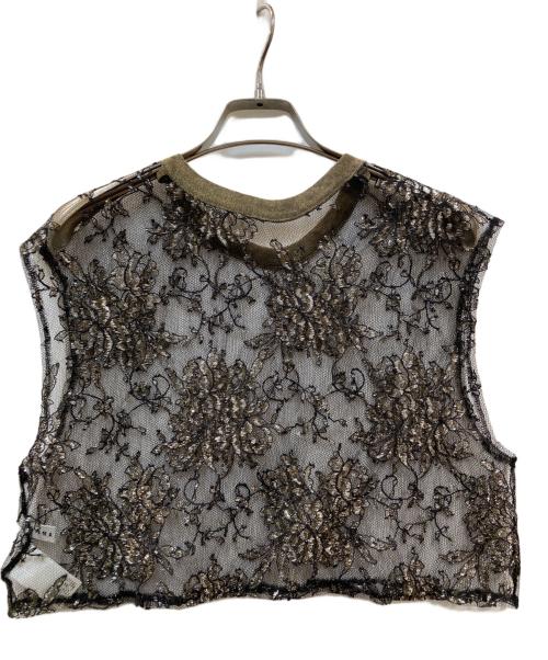 MARGE（マージ）MARGE (マージ) LACE SHORT GILLET オリーブ サイズ:Fの古着・服飾アイテム