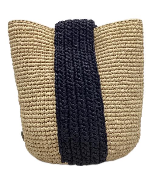 beyond the reef（ビヨンドザリーフ）beyond the reef (ビヨンドザリーフ) かぎ針編みバッグ ナチュラル×ブラックの古着・服飾アイテム