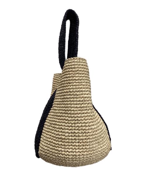 beyond the reef（ビヨンドザリーフ）beyond the reef (ビヨンドザリーフ) かぎ針編みバッグ ナチュラル×ブラックの古着・服飾アイテム