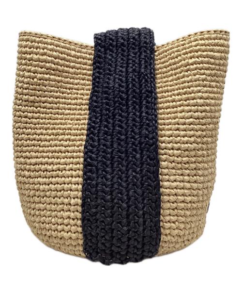 beyond the reef（ビヨンドザリーフ）beyond the reef (ビヨンドザリーフ) かぎ針編みバッグ ナチュラル×ブラックの古着・服飾アイテム