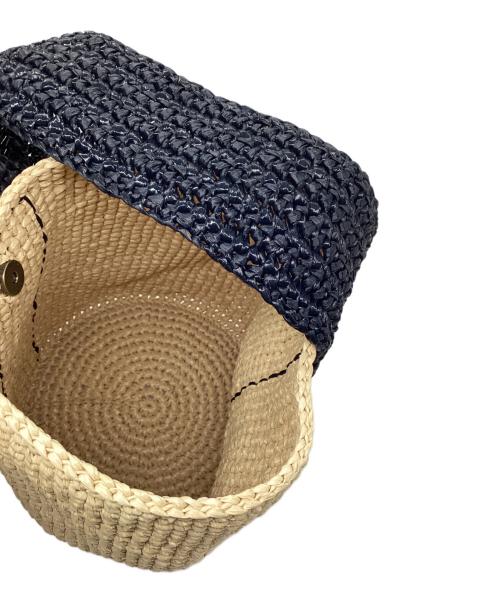 beyond the reef（ビヨンドザリーフ）beyond the reef (ビヨンドザリーフ) かぎ針編みバッグ ナチュラル×ブラックの古着・服飾アイテム