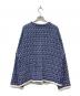 SALON adam et rope' (サロンアダムエロペ) ツイードフリンジニットジャケット ブルー サイズ:SIZE Free 未使用品：6000円
