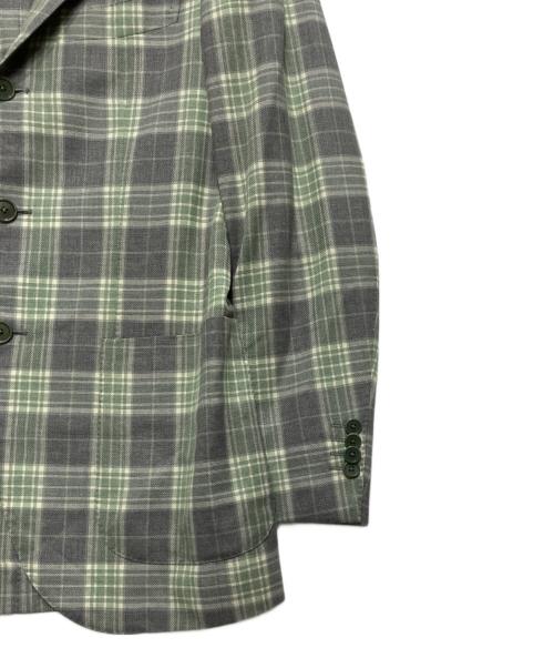 BEAMS F（ビームスエフ）BEAMS F (ビームスエフ) チェック3Bジャケット/チェックテーラードジャケット グリーン サイズ:88の古着・服飾アイテム